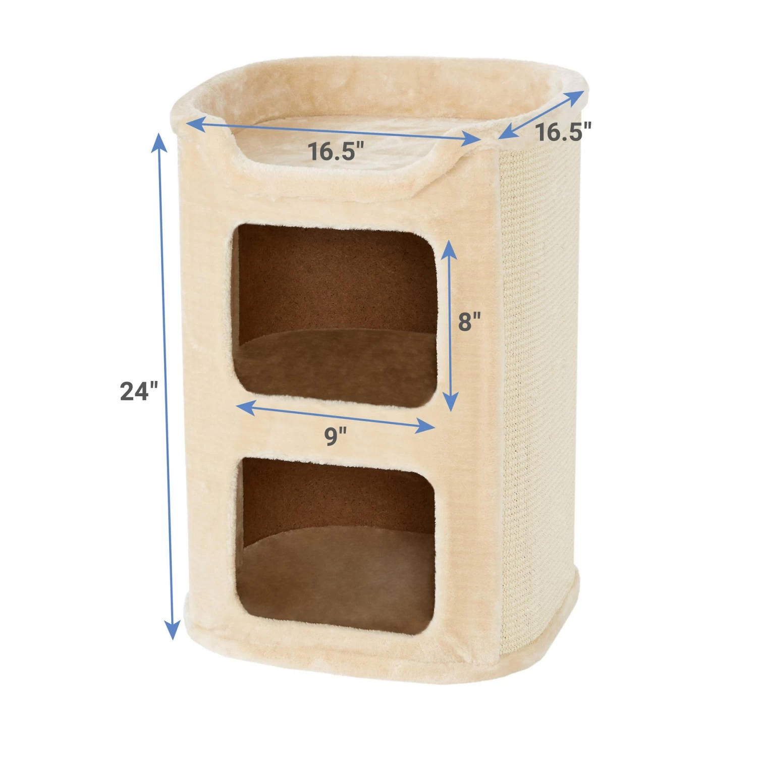Frisco 24-in 2-Story Faux Fur Cat Condo - Image 2