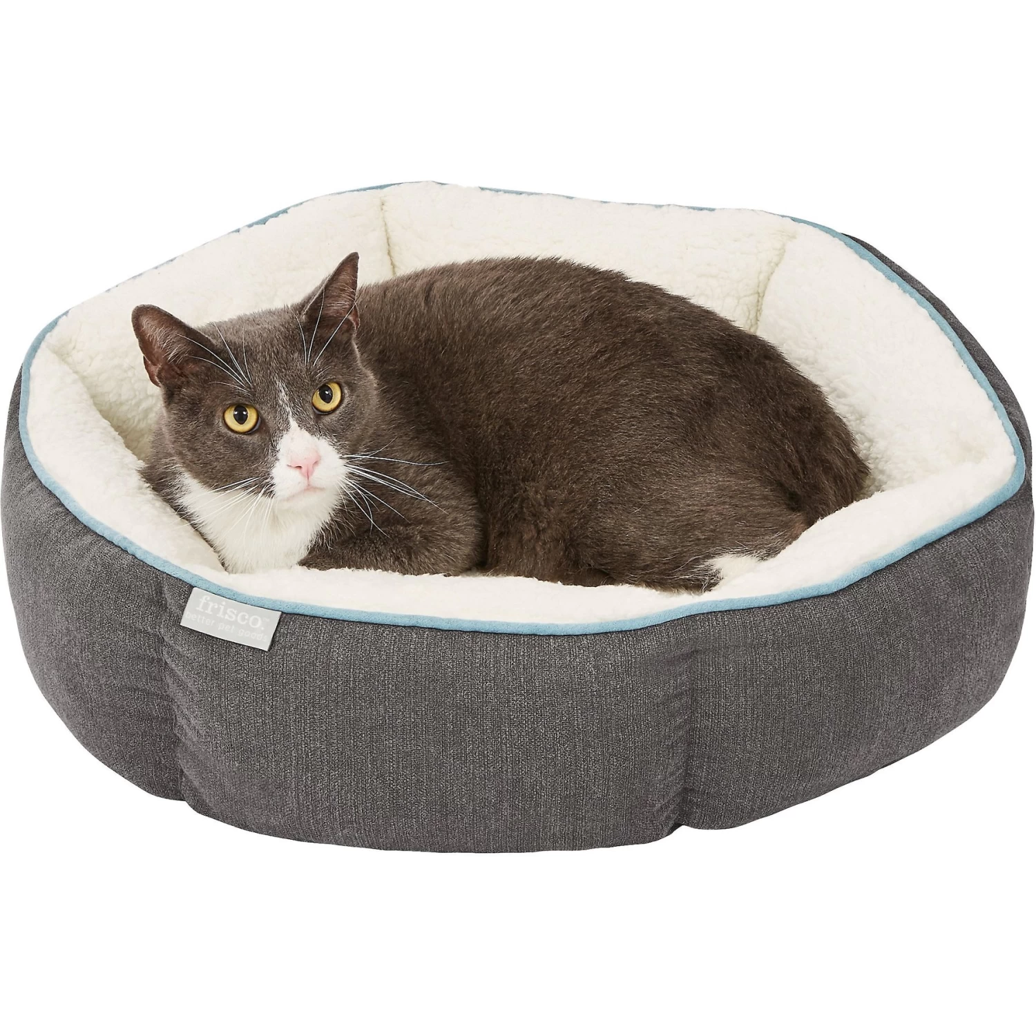 Frisco Sherpa Hexagon Bolster Cat & Dog Bed - Image 6