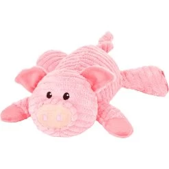 Frisco Corduroy Plush Squeaking Pig Dog Toy