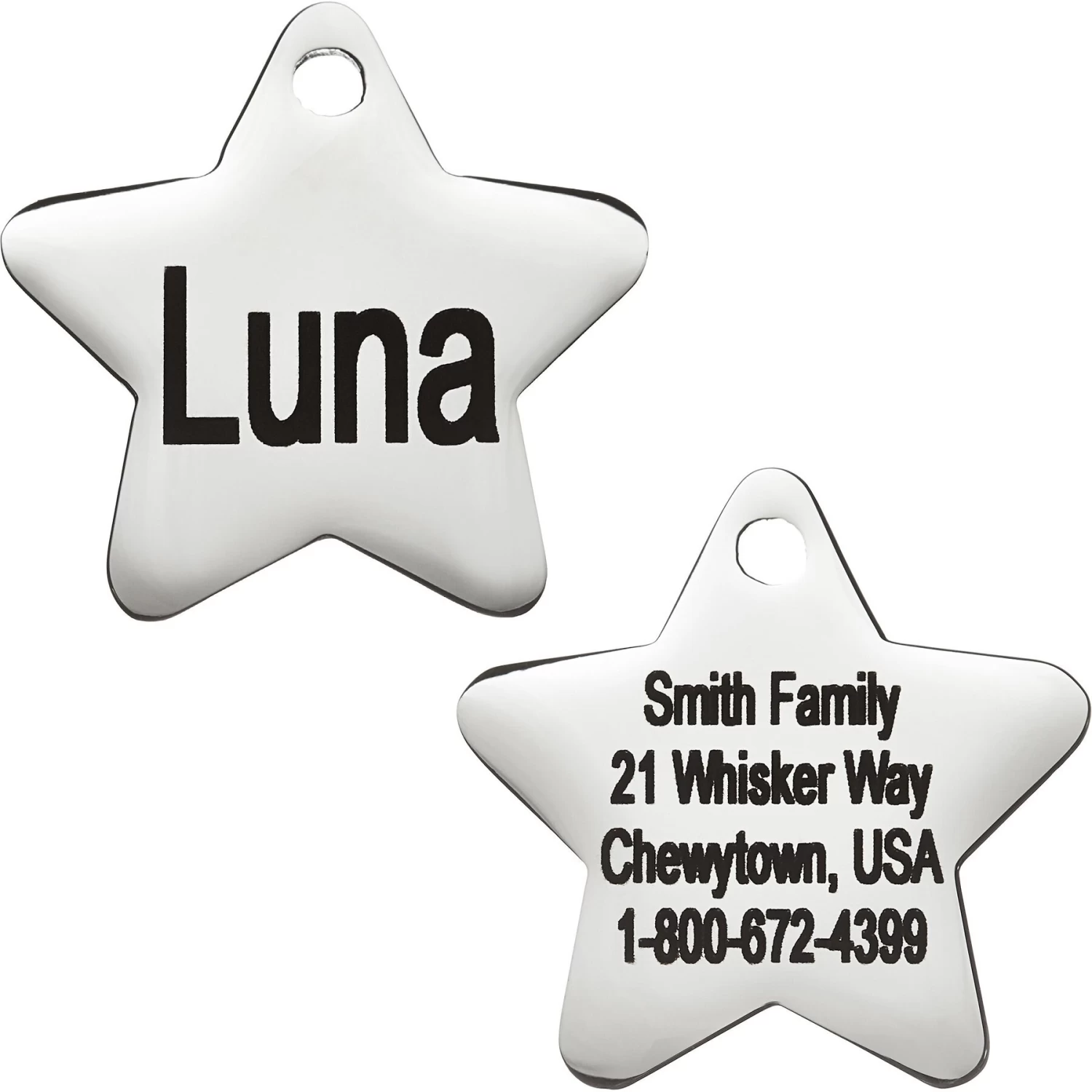 Frisco Stainless Steel Personalized Dog & Cat ID Tag, Star