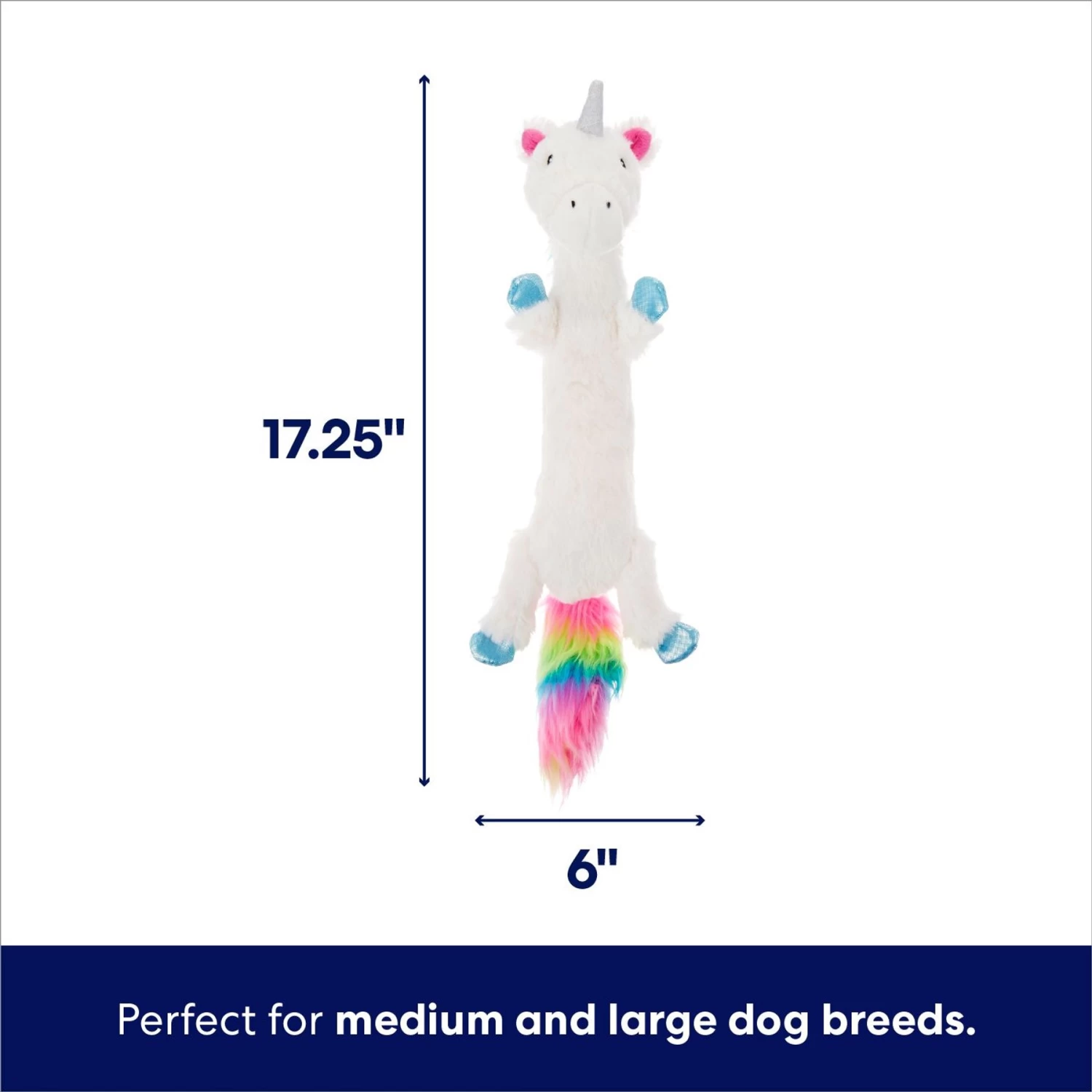 Frisco Unicorn Skinny Plush Squeaky Dog Toy - Image 2