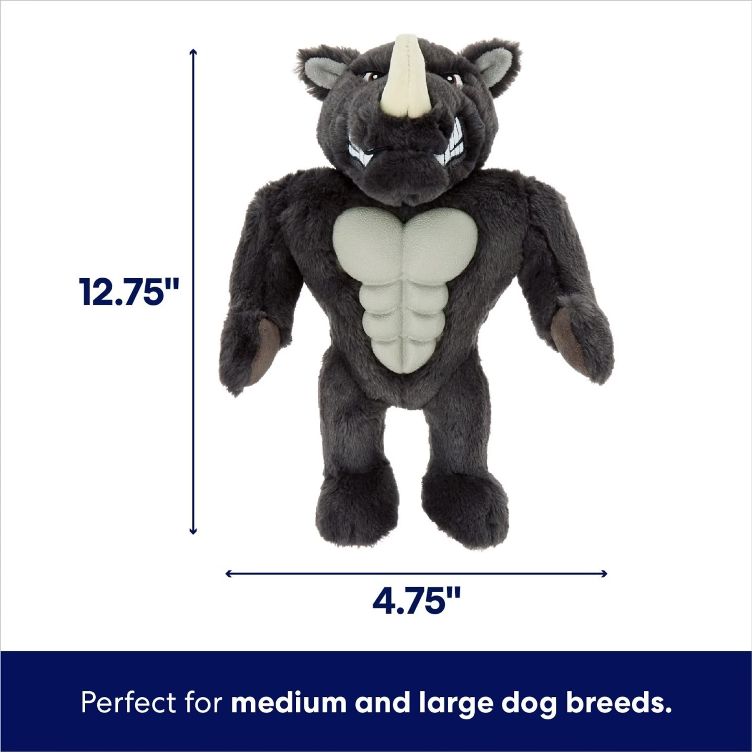 Frisco Rhino Muscle Plush Squeaky Dog Toy - Image 2