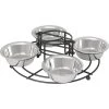 Frisco Multi Pet Feeding 4-Bowls Stainless Steel Dog & Cat Bowls, 0.5 Cup