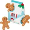 Frisco Holiday Milk & Gingerbread Cookies Hide & Seek Puzzle Plush Squeaky Dog Toy