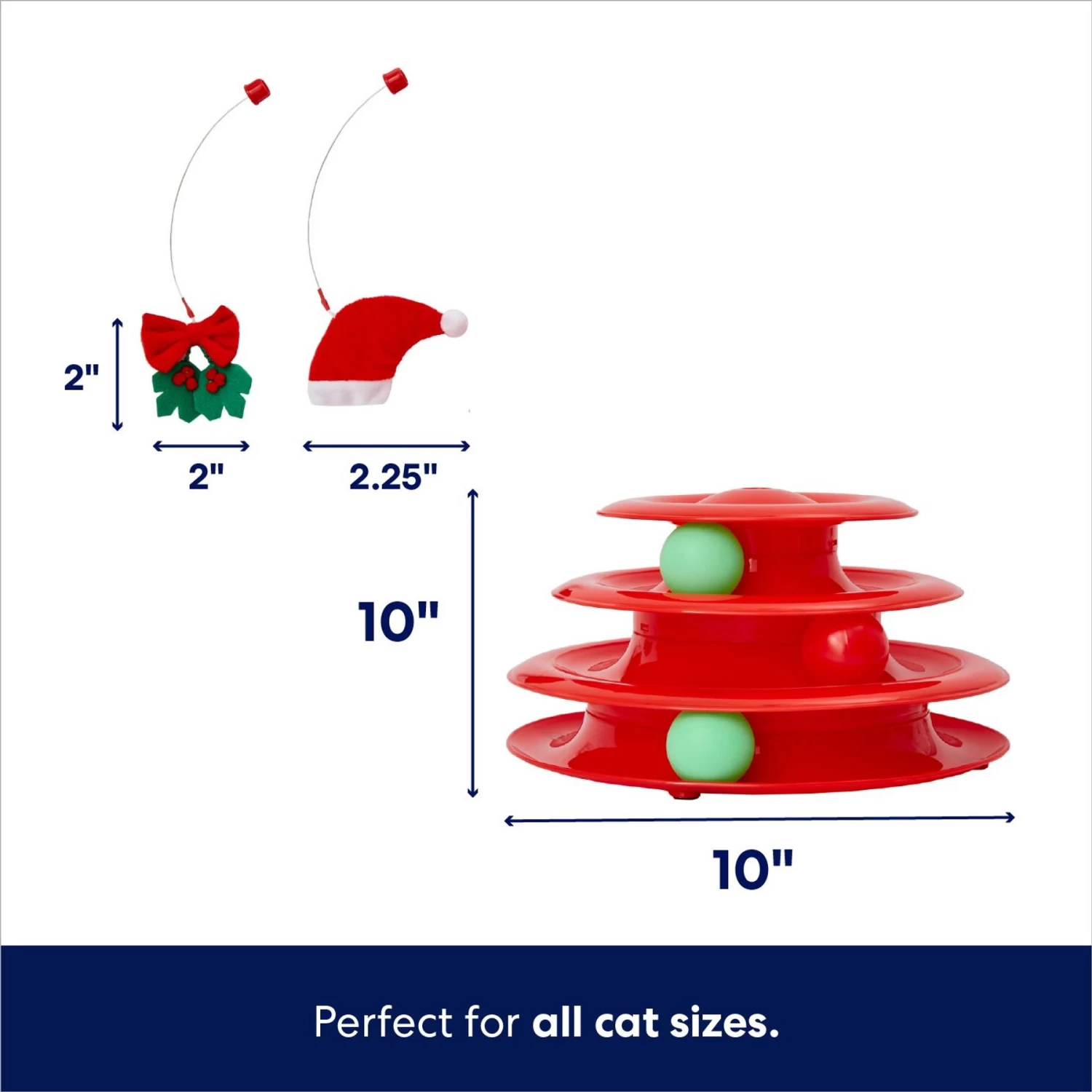 Frisco Holiday Santa Hat & Mistletoe Cat Tracks Cat Toy - Image 2