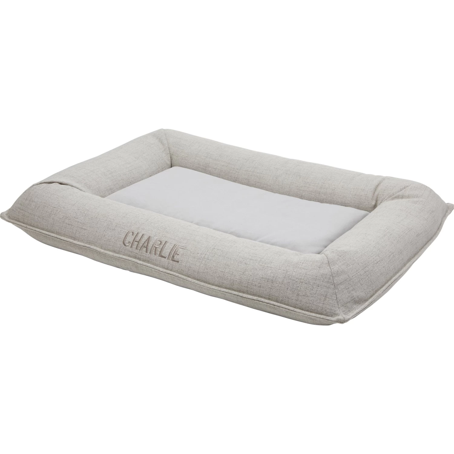 Frisco Orthopedic Personalized Bolster Dog Bed W/Removable Cover, Light Gray - Image 4