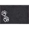 Frisco Microfiber Chenille Paw Print Dog & Cat Mat, Dark Gray