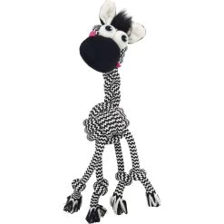 Frisco Zebra Rope Squeaky Dog Toy