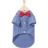 Frisco Polka Dot Chambray Dog & Cat Button Up Shirt