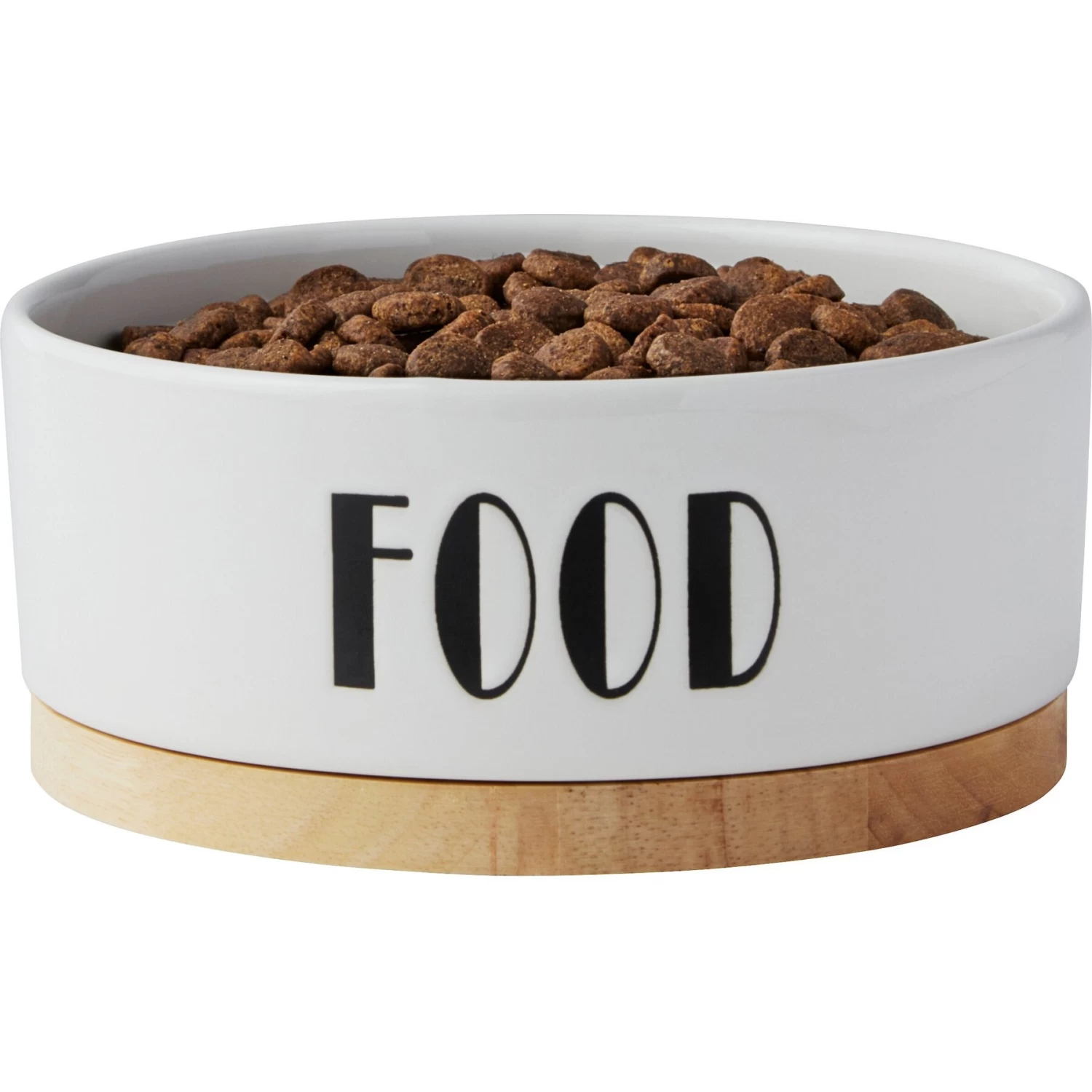 Frisco Ceramic Food Dog & Cat Bowl With Wood Base - Image 3