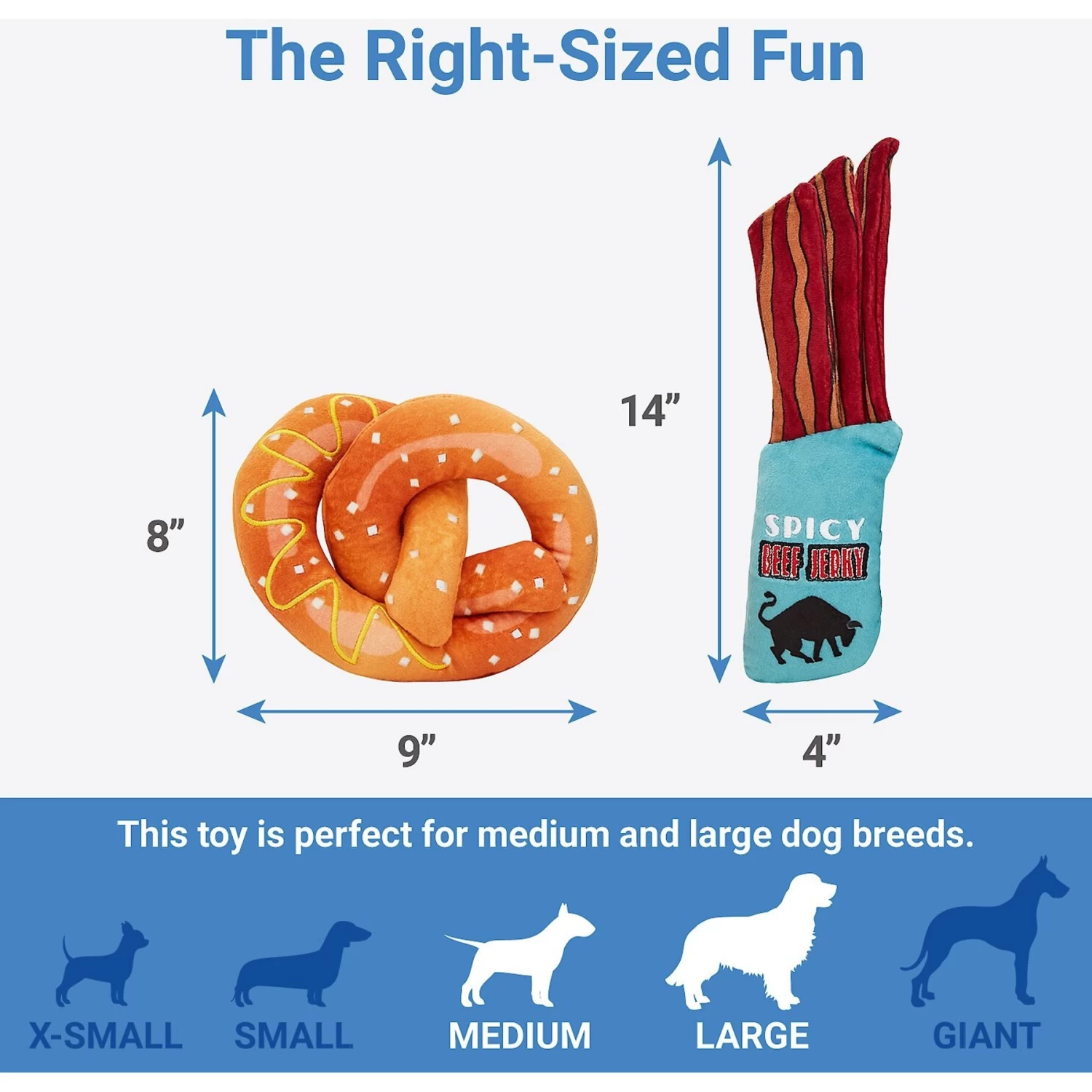 Frisco Road Trip Jerky & Pretzel Plush Squeaky Dog Toy, 2 Count - Image 2