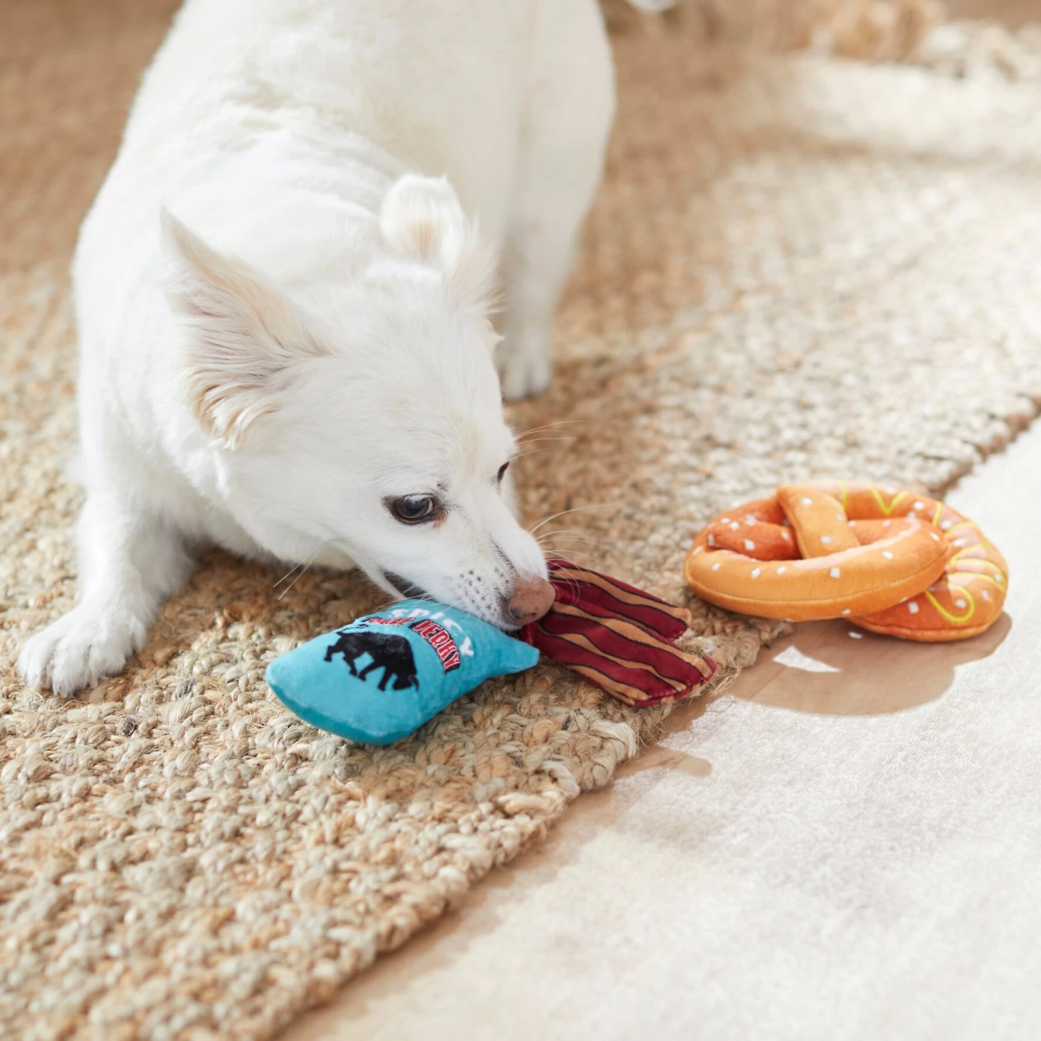 Frisco Road Trip Jerky & Pretzel Plush Squeaky Dog Toy, 2 Count - Image 3