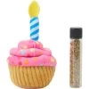 Frisco Birthday Cupcake Plush Cat Toy With Refillable Catnip