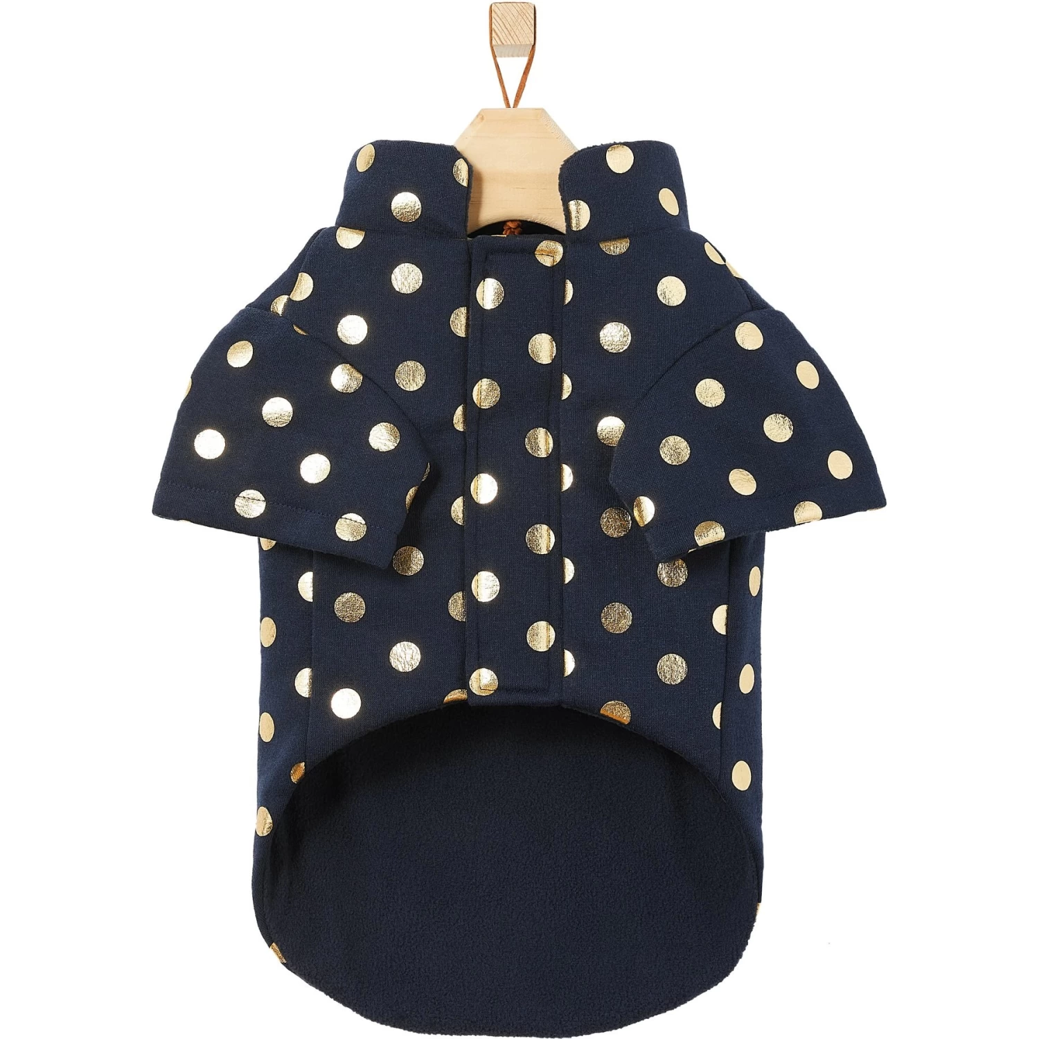 Frisco Lightweight Gold Dotted Dog & Cat Jacket, Navy - Image 5