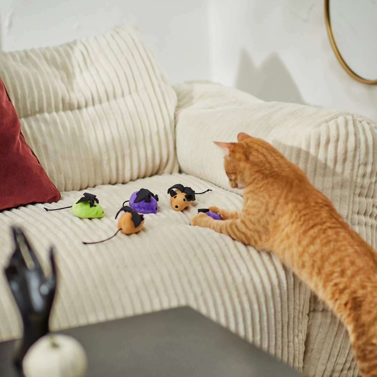 Frisco Halloween Bat Mice Plush Cat Toy With Catnip - Image 3