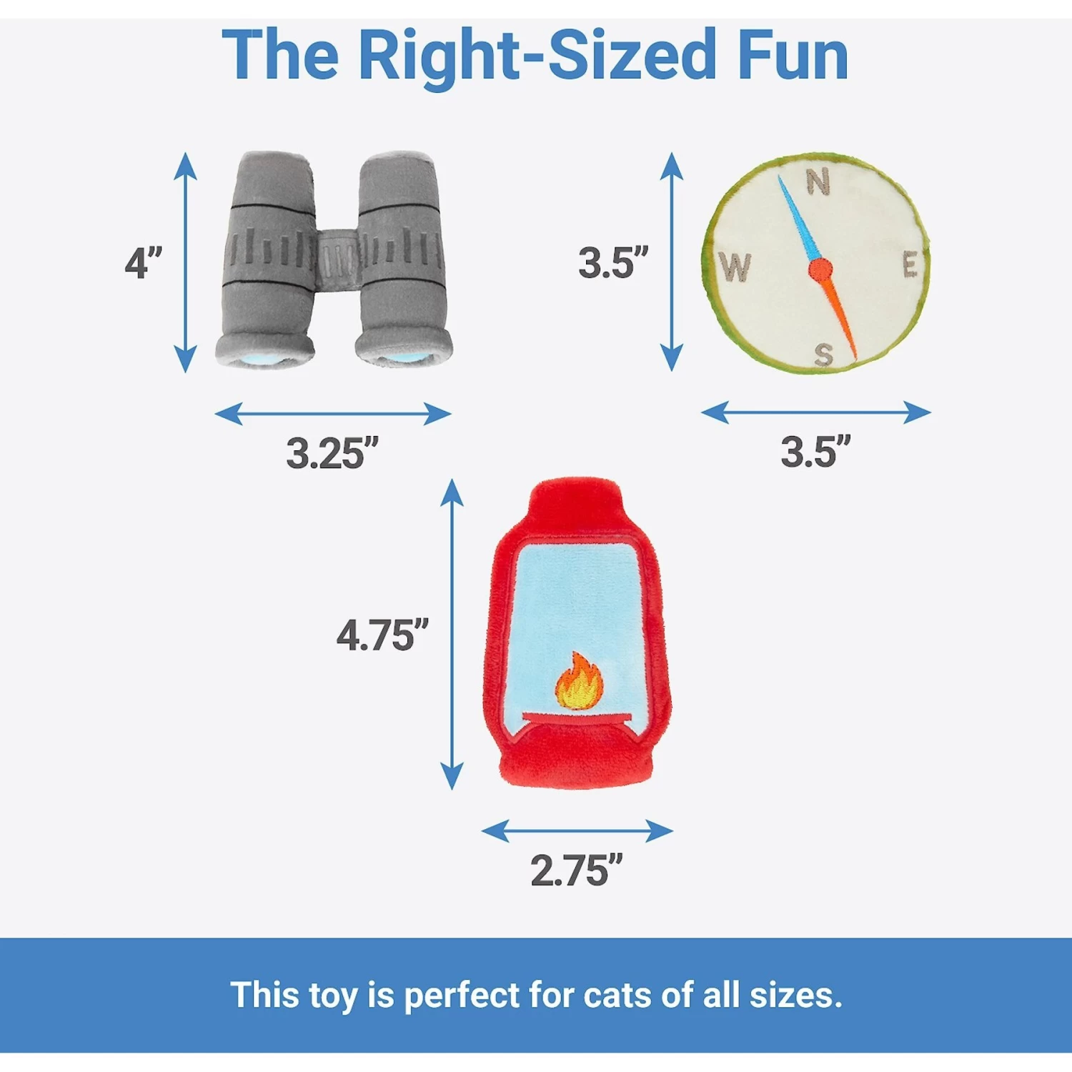 Frisco Camping Compass & Lantern Plush Cat Toy With Catnip, 2 Count - Image 2