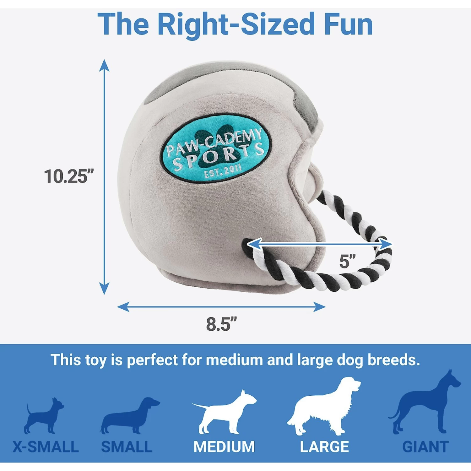 Frisco Football Helmet Plush With Rope Squeaky Dog Toy - Image 2