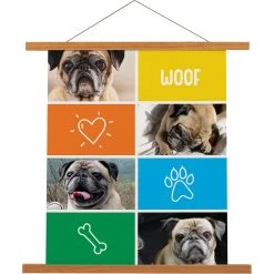 Frisco Personalized Woof Canvas Poster With Wood Hanger, 16" X 20"