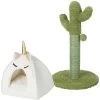 Frisco Novelty Unicorn Covered Cat & Dog Bed & Frisco Cactus Cat Scratching Post