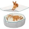 Frisco Sherpa Dog & Cat Blanket & Frisco Sherpa Hexagon Bolster Cat & Dog Bed