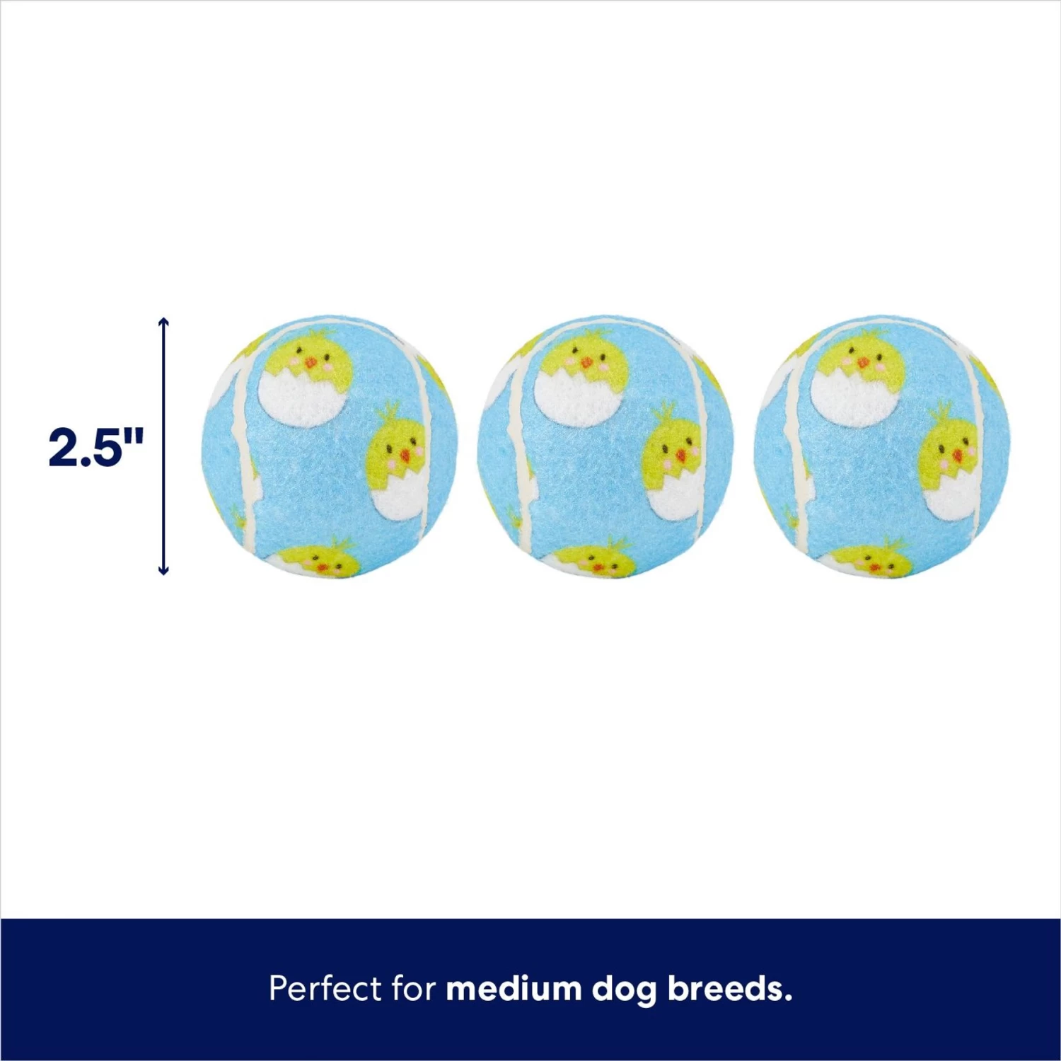 Frisco Easter Fetch Squeaky Tennis Ball Dog Toy, Medium, 3 Count - Image 2