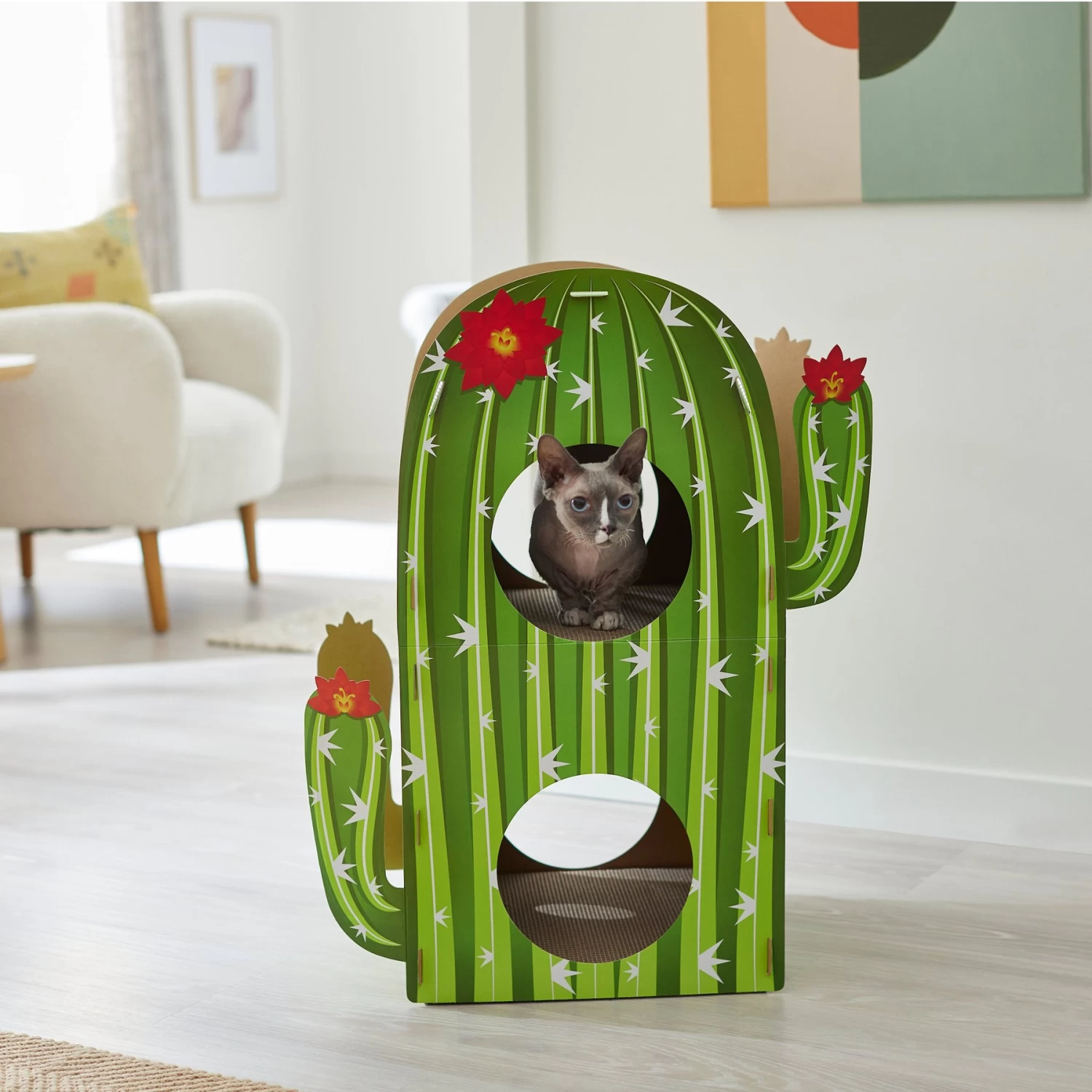 Frisco Cactus Cardboard Cat House, 2-Story - Image 4