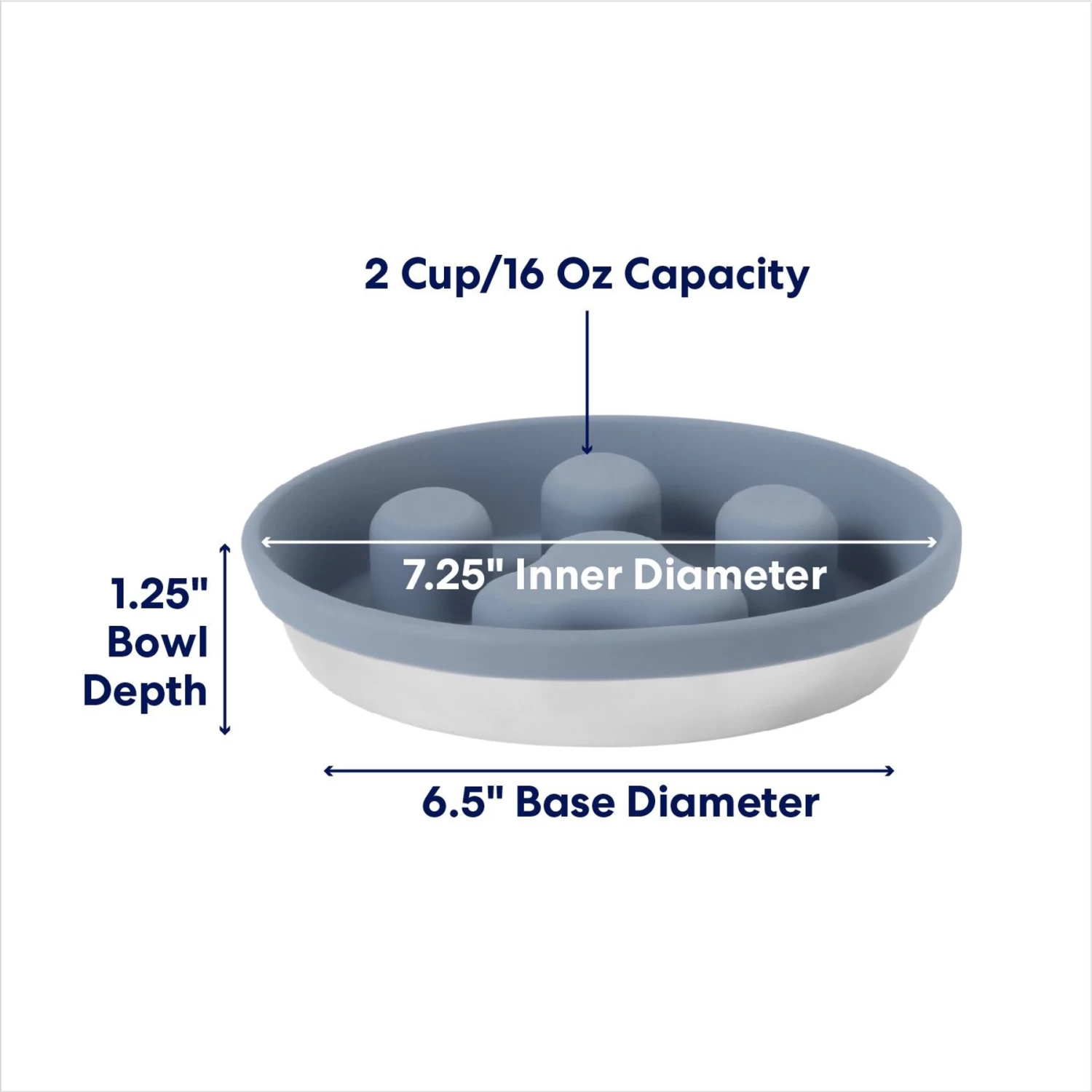 Frisco Silicone Stainless Paw Steel Slow Feeder Dog & Cat Bowl - Image 2