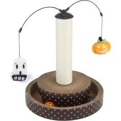 Frisco Halloween Pumpkin And Ghost Interactive Scratcher Cat Toy With Catnip
