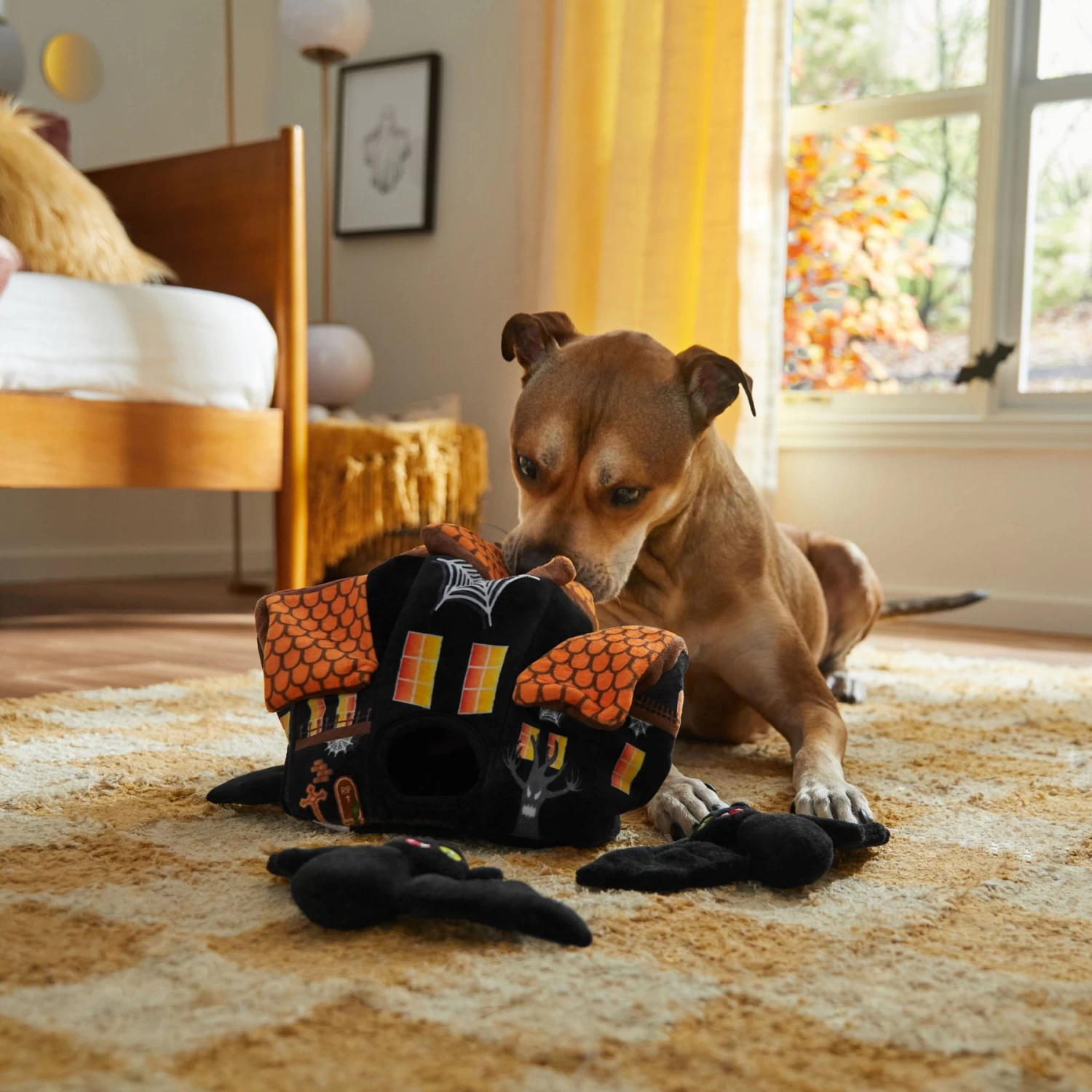 Frisco Halloween Haunted House Hide & Seek Puzzle Plush Squeaky Dog Toy - Image 4