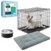 Frisco Fold & Carry Double Door Collapsible Wire Dog Crate + 3 Items