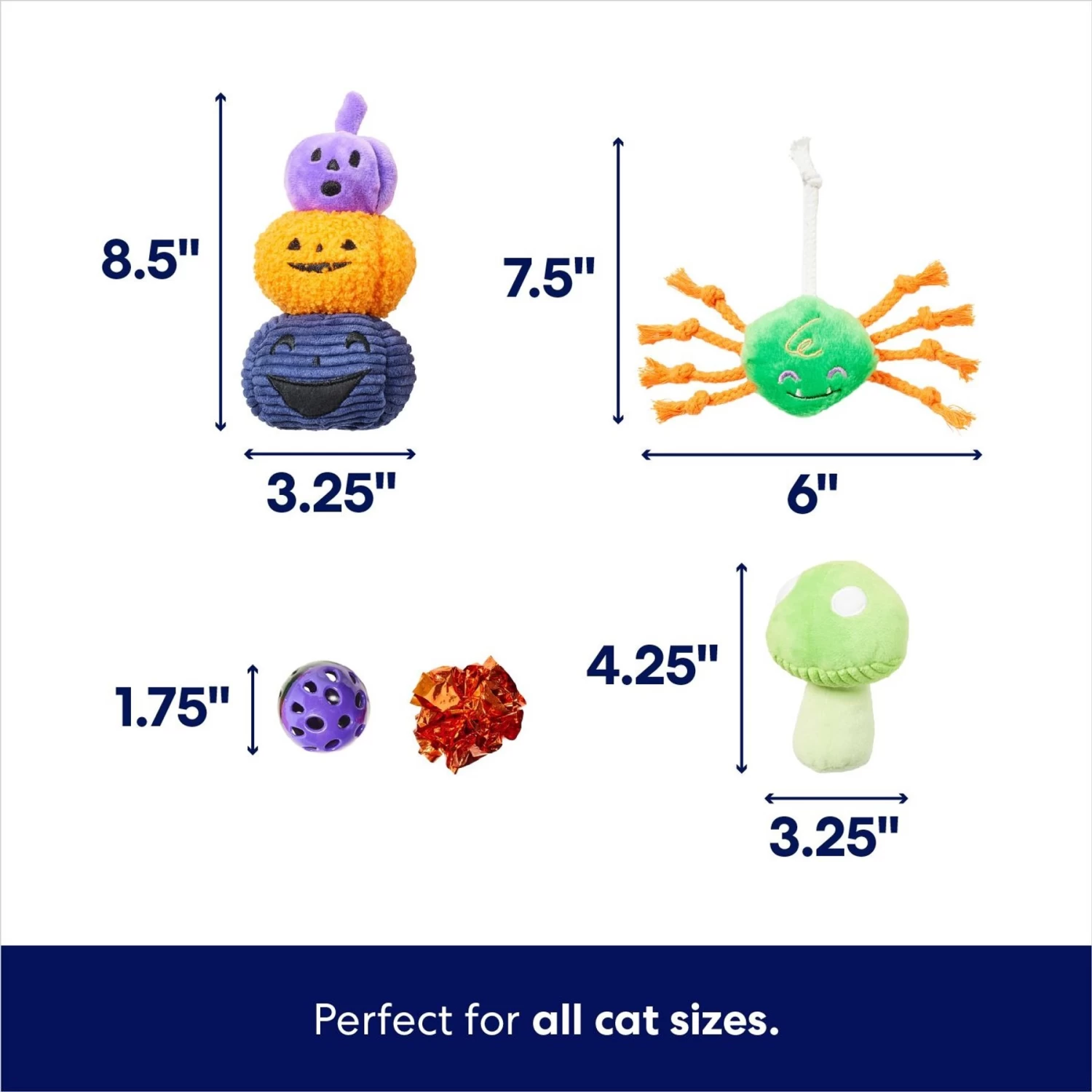 Frisco Halloween Mystical Variety Pack Plush & Balls Cat Toy With Catnip - Image 2