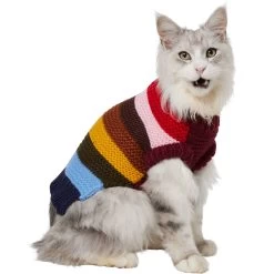 Frisco Chunky Knit Multi-Stripe Dog & Cat Sweater
