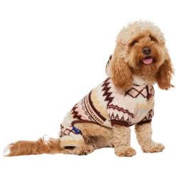 Frisco Fairisle Cozy Plush Fleece Dog & Cat PJs, Cream