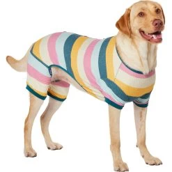Frisco Cozy Waffle Knit Dog & Cat PJs, Stripe