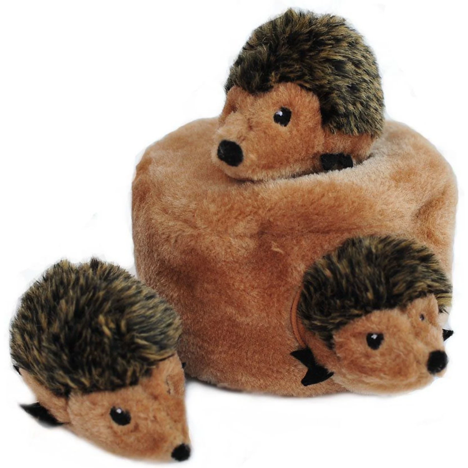 Frisco Trash Can & Raccoons Hide & Seek Puzzle Plush Squeaky Dog Toy & ZippyPaws Burrow Squeaky Hide & Seek Plush Dog Toy, Hedgehog Den - Image 6
